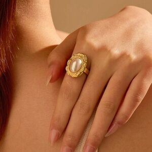 Radiant Sapphire and Diamond Gold Ring stainless steel size 7